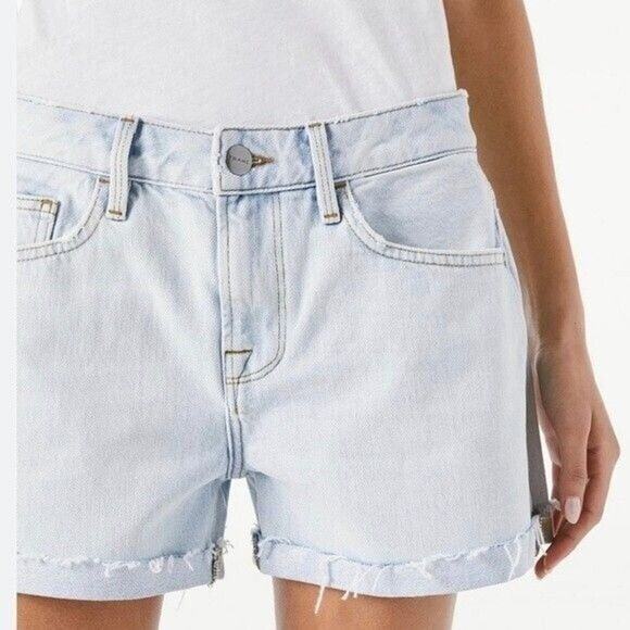 Frame Le Grand Garcon Light Wash Denim Shorts NWT Women’s Size 24 - Picture 1 of 10